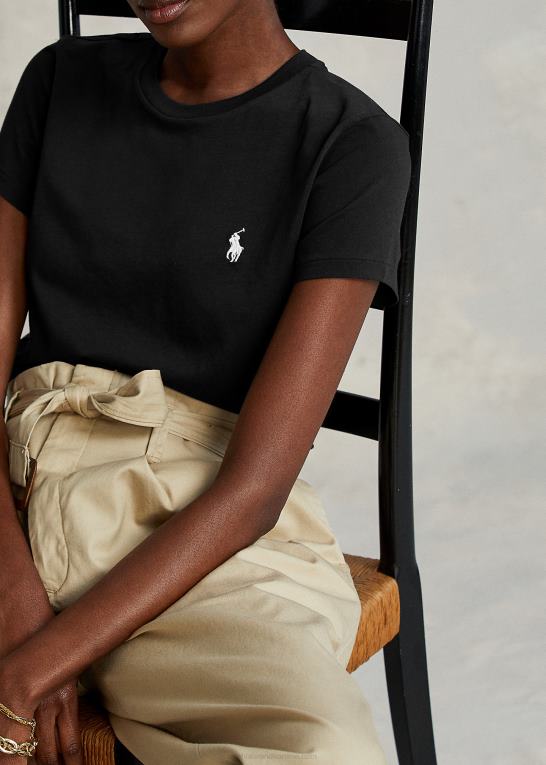 sort Kvinder Ralph Lauren T-shirt med rund hals i bomuld Z426B4749