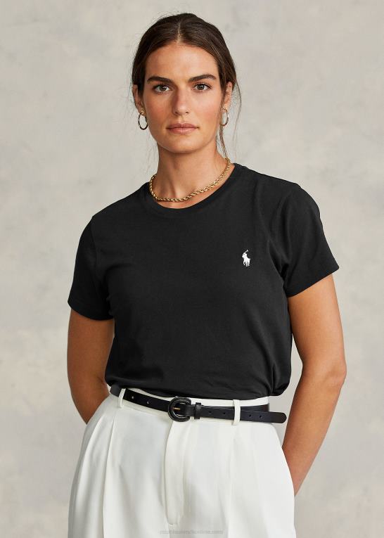 sort Kvinder Ralph Lauren T-shirt med rund hals i bomuld Z426B4749