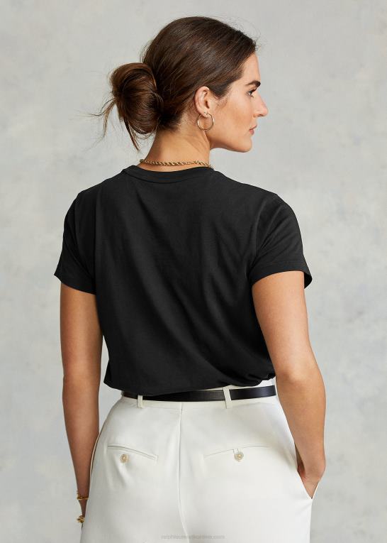sort Kvinder Ralph Lauren T-shirt med rund hals i bomuld Z426B4749