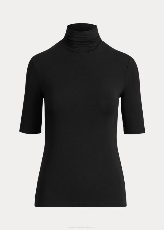 sort Kvinder Ralph Lauren jersey top med rullekrave Z426B4244