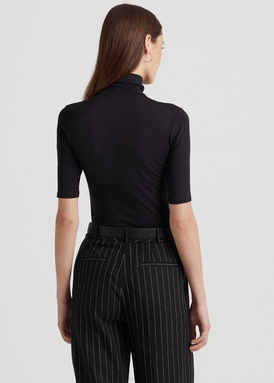 sort Kvinder Ralph Lauren jersey top med rullekrave Z426B4244