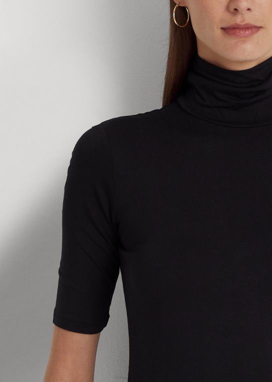 sort Kvinder Ralph Lauren jersey top med rullekrave Z426B4244