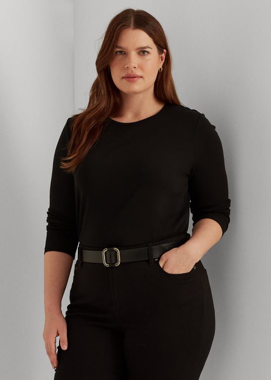 sort Kvinder Ralph Lauren stræk langærmet t-shirt Z426B4731