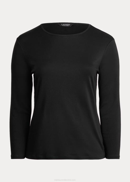 sort Kvinder Ralph Lauren stræk langærmet t-shirt Z426B4731