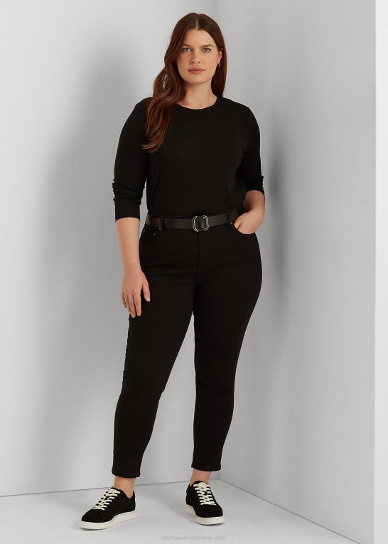 sort Kvinder Ralph Lauren stræk langærmet t-shirt Z426B4731
