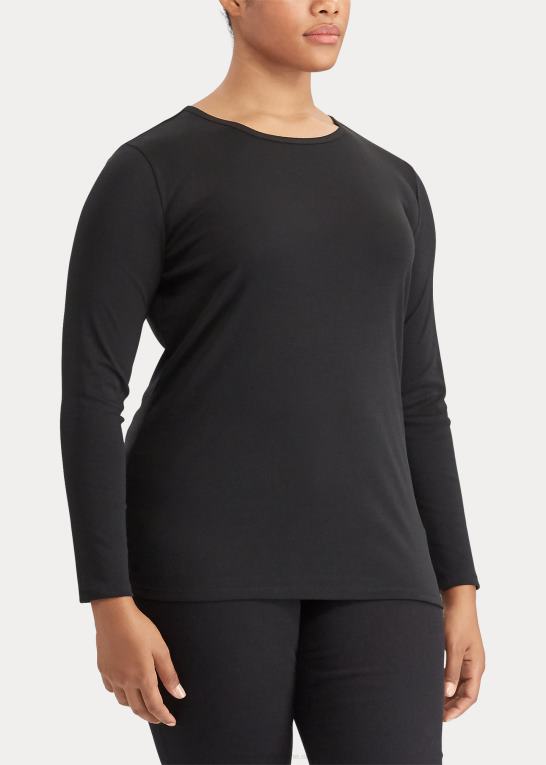 sort Kvinder Ralph Lauren stræk langærmet t-shirt Z426B4731