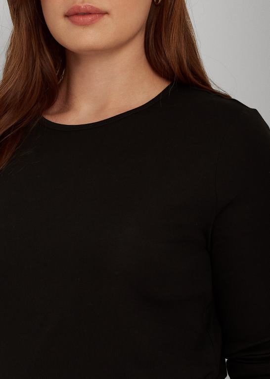 sort Kvinder Ralph Lauren stræk langærmet t-shirt Z426B4731