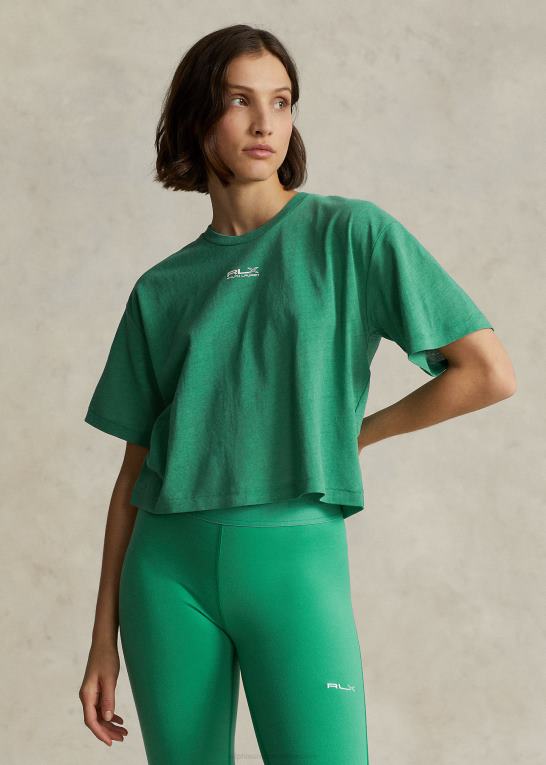 tømmerflåde grøn Kvinder Ralph Lauren beskåret jersey-t-shirt i bomuld Z426B9173