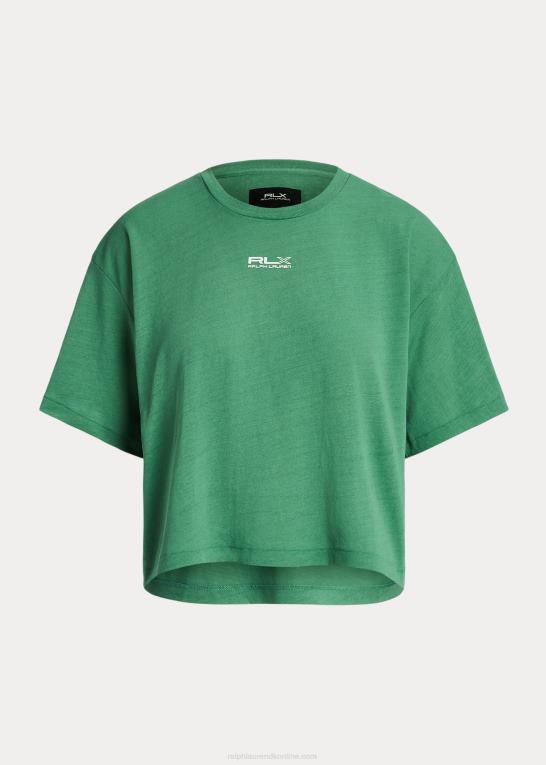 tømmerflåde grøn Kvinder Ralph Lauren beskåret jersey-t-shirt i bomuld Z426B9173