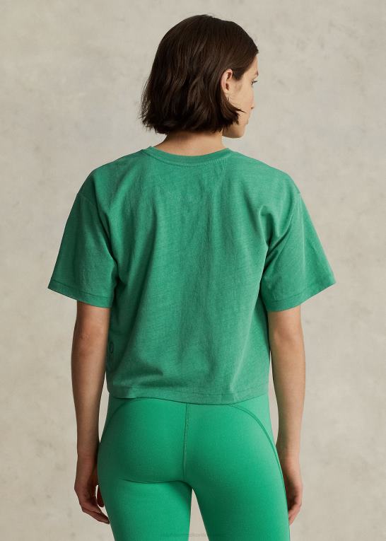 tømmerflåde grøn Kvinder Ralph Lauren beskåret jersey-t-shirt i bomuld Z426B9173