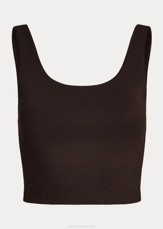 antik brun Kvinder Ralph Lauren cropped tanktop i ruskindet jersey Z426B3061