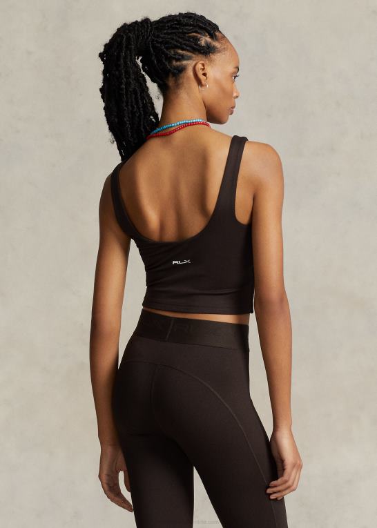 antik brun Kvinder Ralph Lauren cropped tanktop i ruskindet jersey Z426B3061