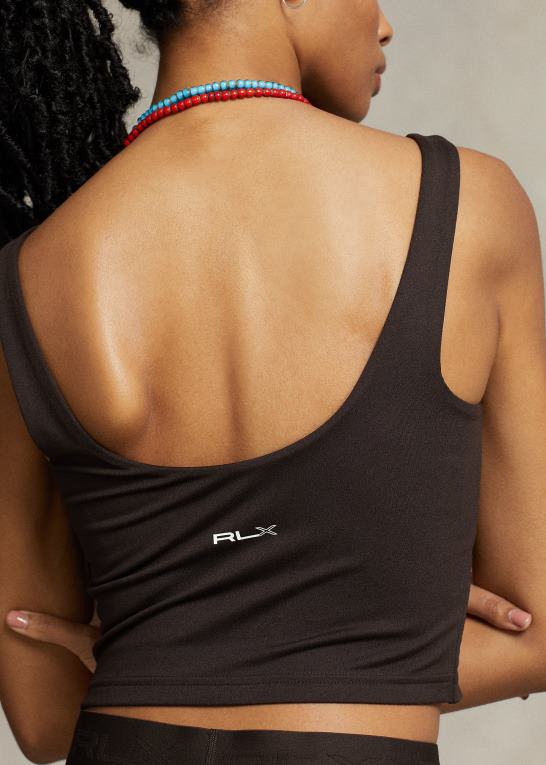 antik brun Kvinder Ralph Lauren cropped tanktop i ruskindet jersey Z426B3061