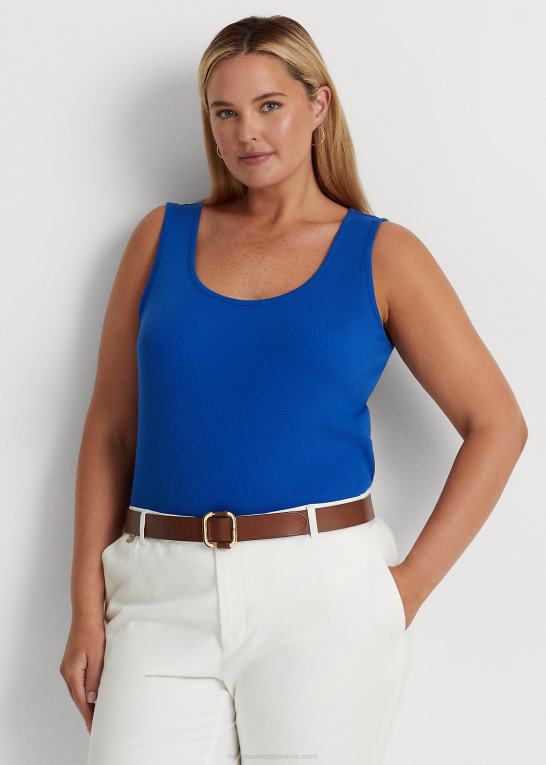 blå saturn Kvinder Ralph Lauren stretch bomulds tank Z426B4523