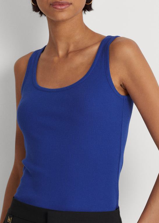 blå saturn Kvinder Ralph Lauren tanktop i bomuldsblanding Z426B4310