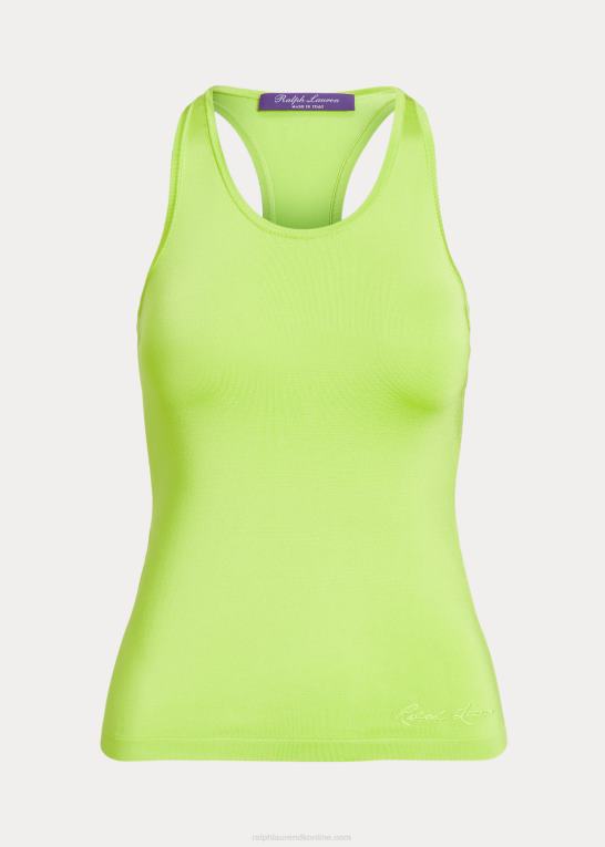 citron Kvinder Ralph Lauren racerback tanktop i stretch silke Z426B9372