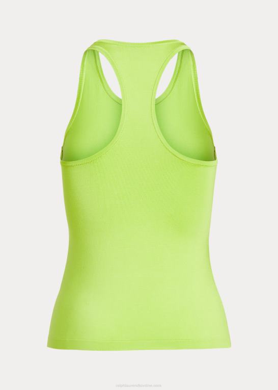 citron Kvinder Ralph Lauren racerback tanktop i stretch silke Z426B9372