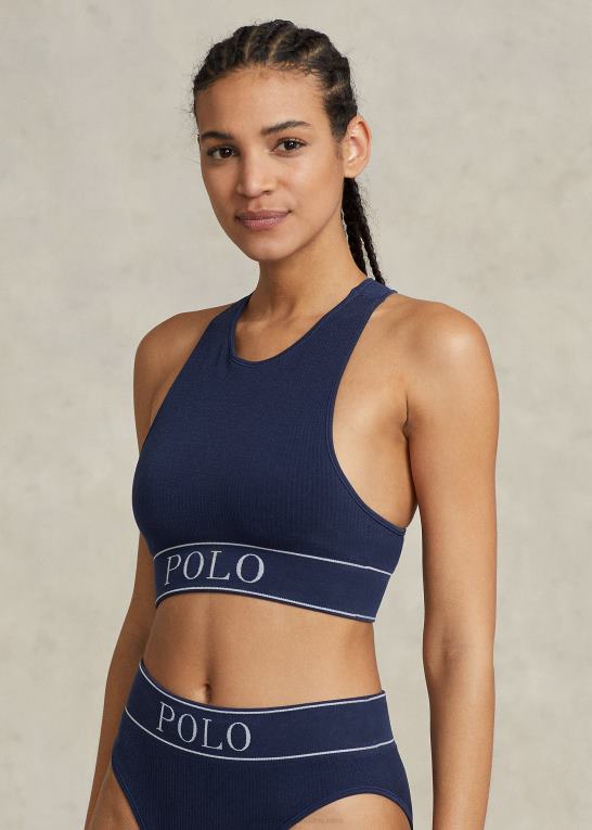 flåde Kvinder Ralph Lauren sømløs cropped jewelneck tank Z426B3366