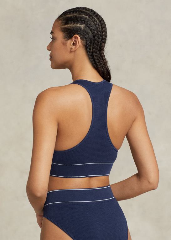 flåde Kvinder Ralph Lauren sømløs cropped jewelneck tank Z426B3366