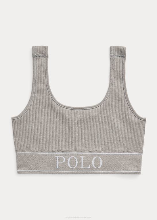 gråmeleret Kvinder Ralph Lauren sømløs cropped scoopneck tank Z426B3364