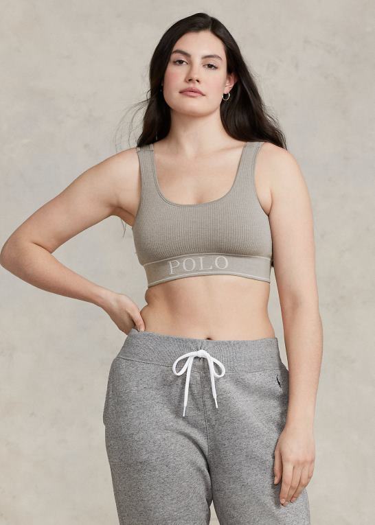gråmeleret Kvinder Ralph Lauren sømløs cropped scoopneck tank Z426B3364