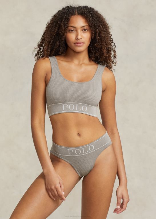 gråmeleret Kvinder Ralph Lauren sømløs cropped scoopneck tank Z426B3364