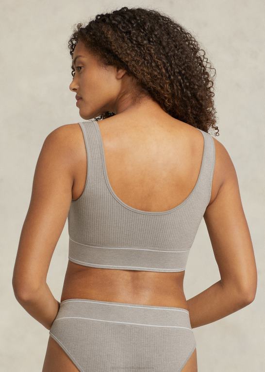 gråmeleret Kvinder Ralph Lauren sømløs cropped scoopneck tank Z426B3364