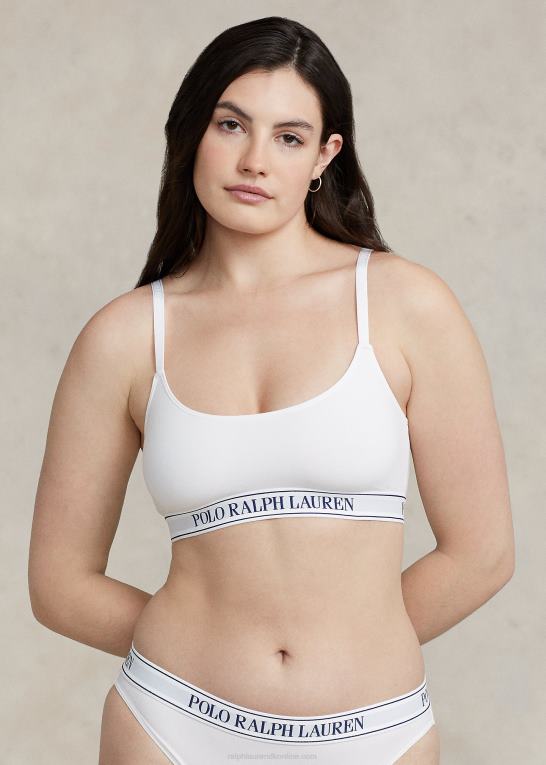 hvid sky Kvinder Ralph Lauren gentag-logo cropped scoopneck tank Z426B3385