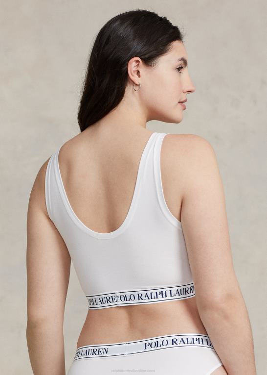 hvid sky Kvinder Ralph Lauren gentag-logo scoop beskåret tank Z426B3389