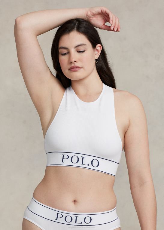 hvid sky Kvinder Ralph Lauren sømløs cropped jewelneck tank Z426B3367