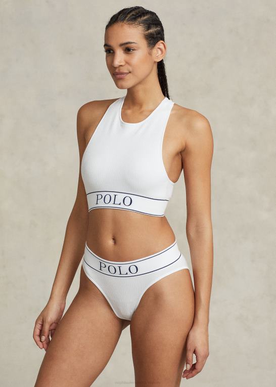 hvid sky Kvinder Ralph Lauren sømløs cropped jewelneck tank Z426B3367