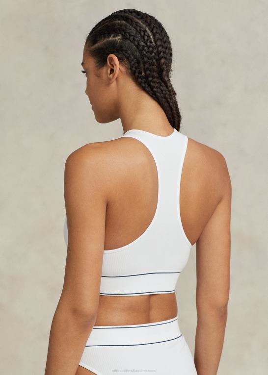 hvid sky Kvinder Ralph Lauren sømløs cropped jewelneck tank Z426B3367