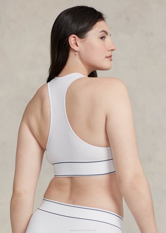 hvid sky Kvinder Ralph Lauren sømløs cropped jewelneck tank Z426B3367