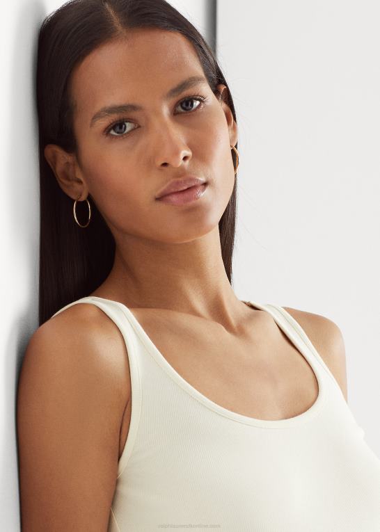 mascarpone creme Kvinder Ralph Lauren tanktop i bomuldsblanding Z426B3827