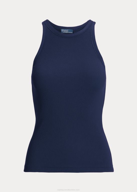 newport flåde Kvinder Ralph Lauren ribbet tanktop i bomuld Z426B2870