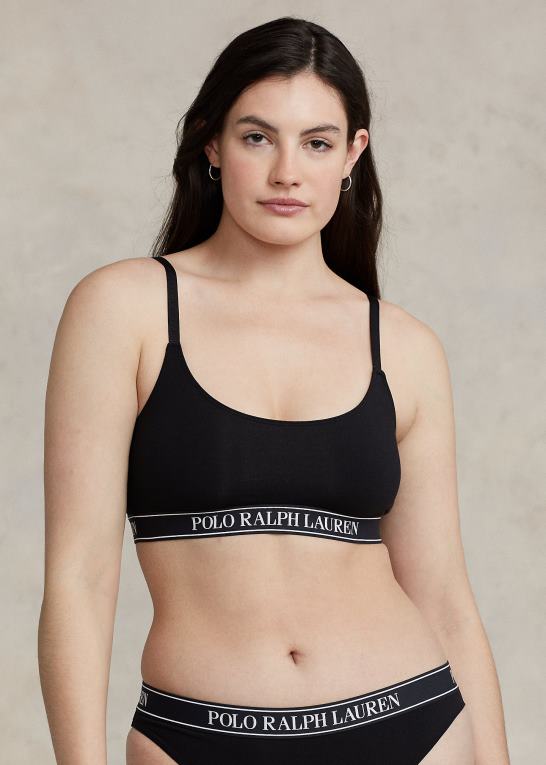 onyx Kvinder Ralph Lauren gentag-logo cropped scoopneck tank Z426B3383