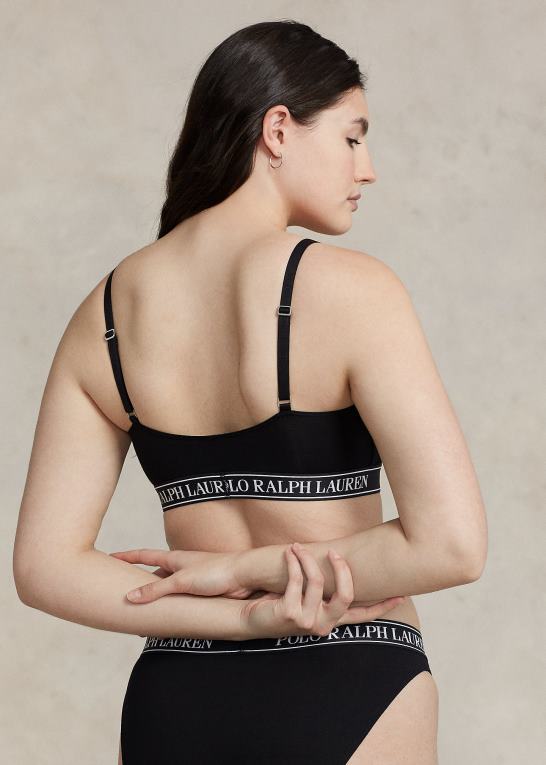 onyx Kvinder Ralph Lauren gentag-logo cropped scoopneck tank Z426B3383