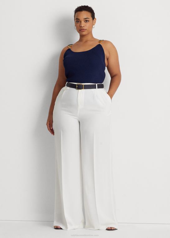 raffineret flåde Kvinder Ralph Lauren ribstrikket tanktop Z426B4811