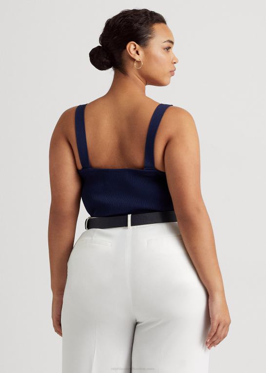 raffineret flåde Kvinder Ralph Lauren ribstrikket tanktop Z426B4811