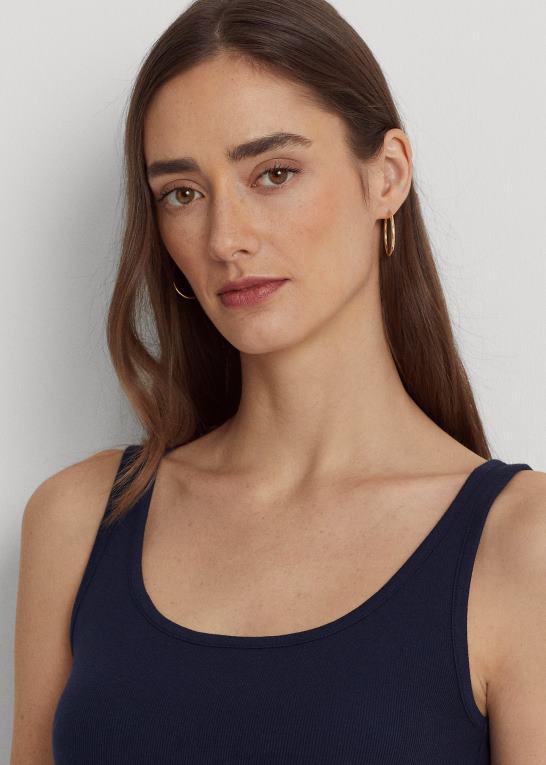 raffineret flåde Kvinder Ralph Lauren tanktop i bomuldsblanding Z426B4312