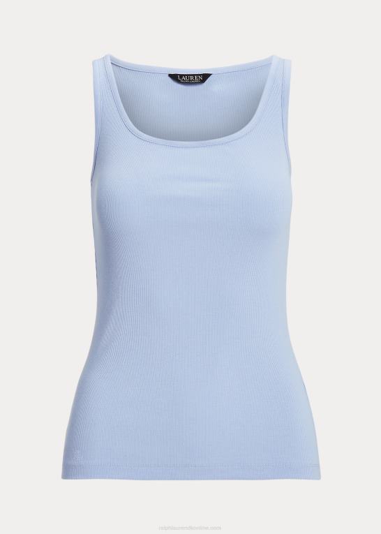 småsten blå Kvinder Ralph Lauren tanktop i bomuldsblanding Z426B4313