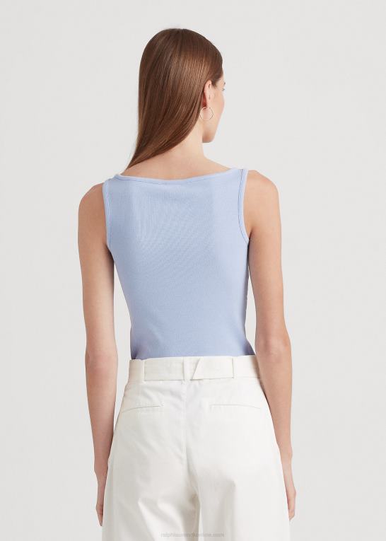 småsten blå Kvinder Ralph Lauren tanktop i bomuldsblanding Z426B4313