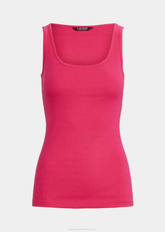 sport pink Kvinder Ralph Lauren tanktop i bomuldsblanding Z426B3825