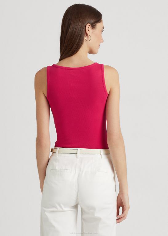 sport pink Kvinder Ralph Lauren tanktop i bomuldsblanding Z426B3825