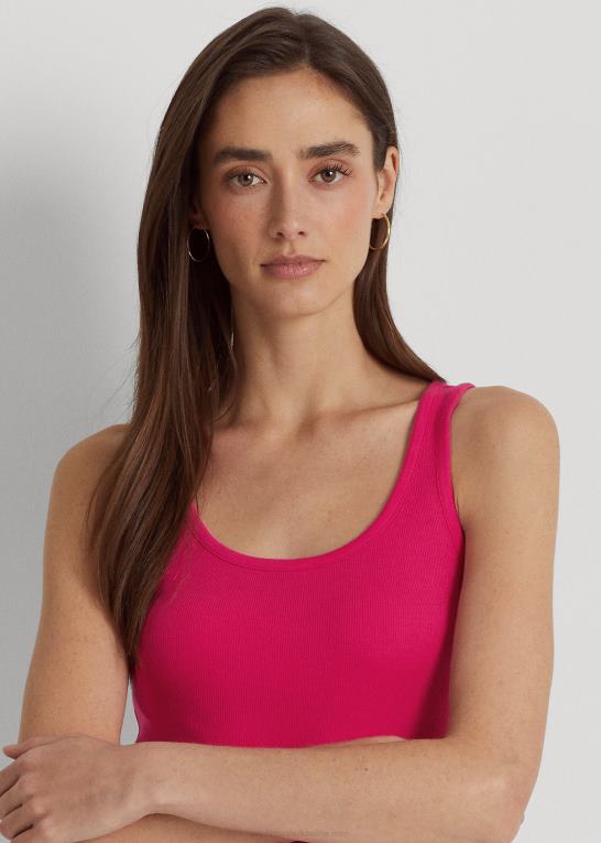 sport pink Kvinder Ralph Lauren tanktop i bomuldsblanding Z426B3825