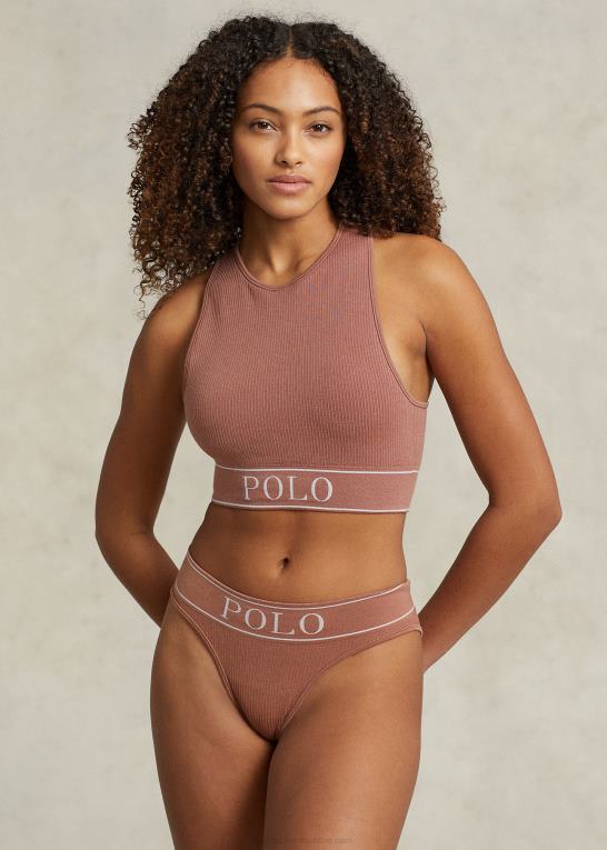 terracotta Kvinder Ralph Lauren sømløs cropped jewelneck tank Z426B3365