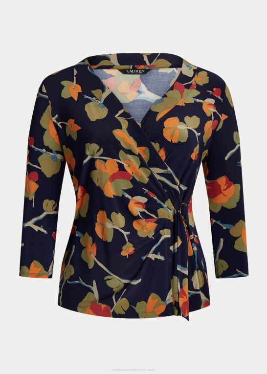 blå multi Kvinder Ralph Lauren blomstret stretch jersey top Z426B4496