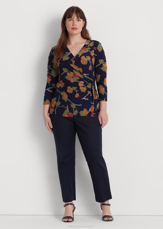 blå multi Kvinder Ralph Lauren blomstret stretch jersey top Z426B4496