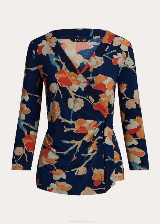 blå multi Kvinder Ralph Lauren blomstret stretch jersey top Z426B9162
