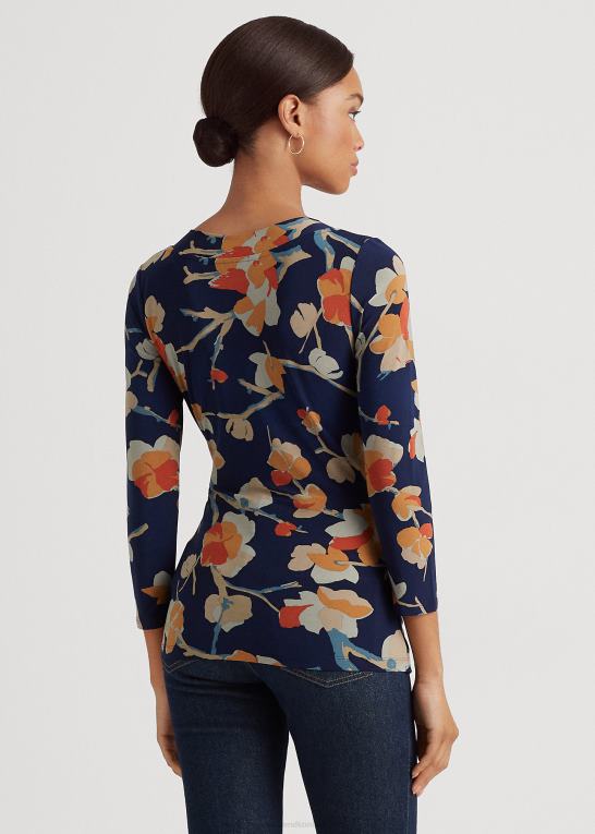 blå multi Kvinder Ralph Lauren blomstret stretch jersey top Z426B9162